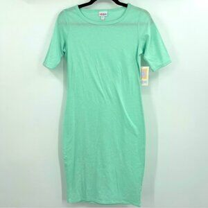 Lularoe Julia Womens Raglan Dress Sporty Solid Green XS NEW